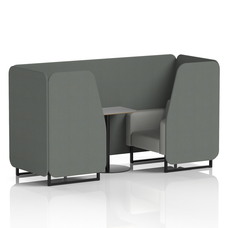 Brixworth Booth With Black Legs And Grey Table In Two Tone