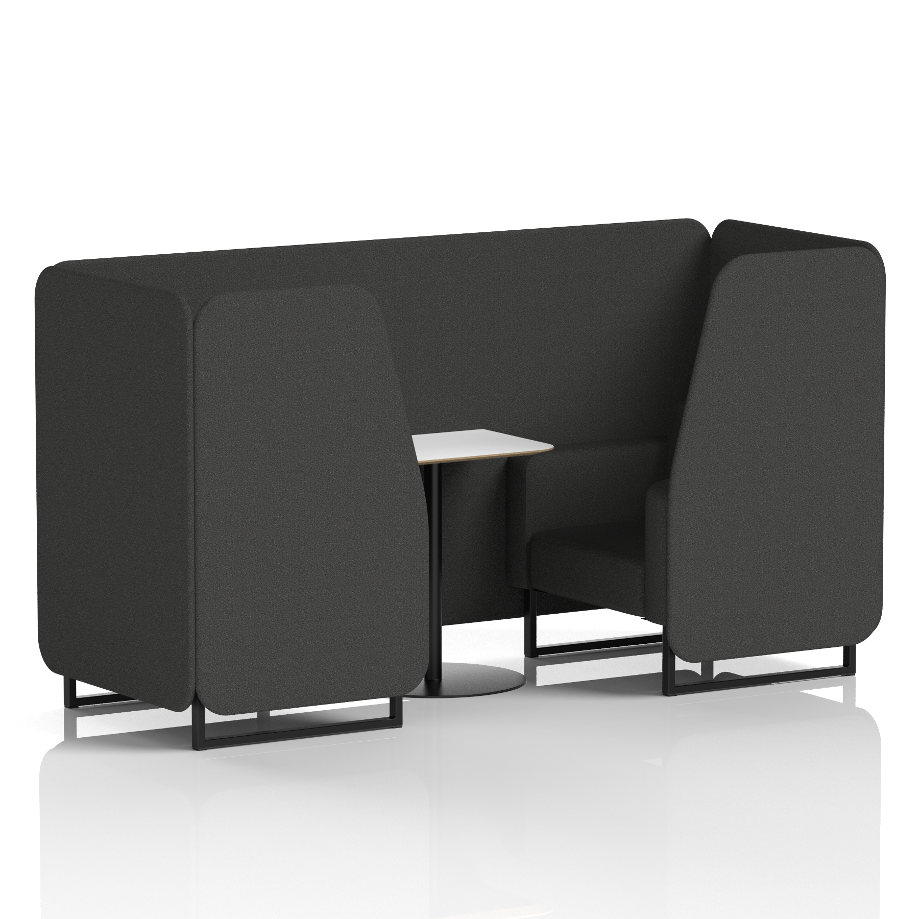 Brixworth Booth With Black Legs And White Table In Single Tone