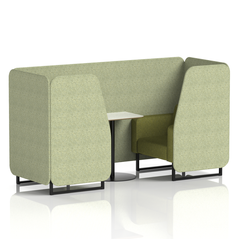Brixworth Booth With Black Legs And White Table In Two Tone