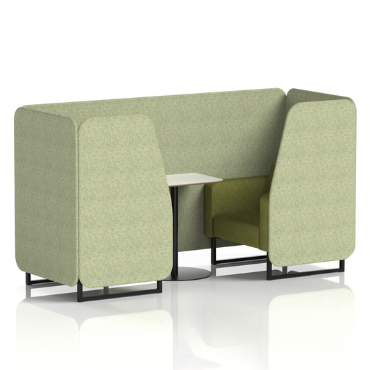 Brixworth Booth With Black Legs And White Table In Two Tone