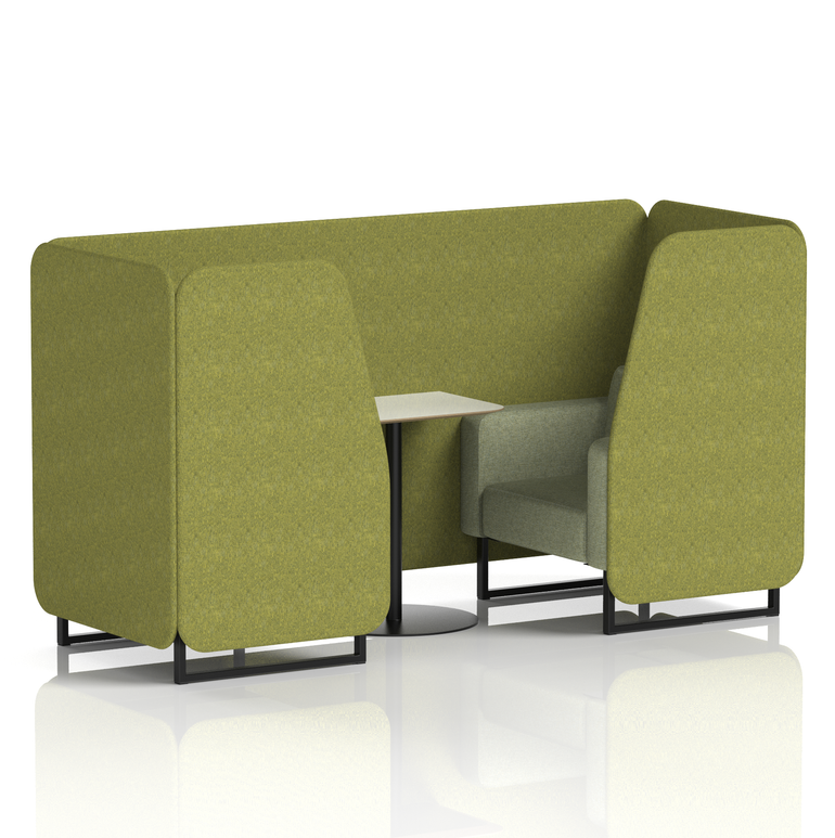 Brixworth Booth With Black Legs And White Table In Two Tone