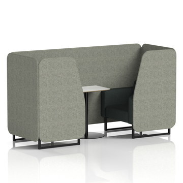 Rivet - Vitreous Panels And Charcoal Sofa