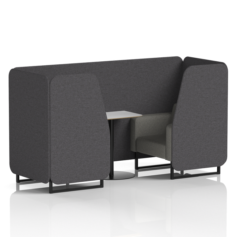 Brixworth Booth With Black Legs And White Table In Two Tone