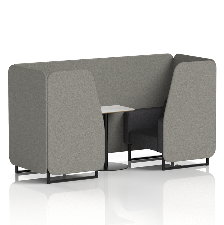 Brixworth Booth With Black Legs And White Table In Two Tone