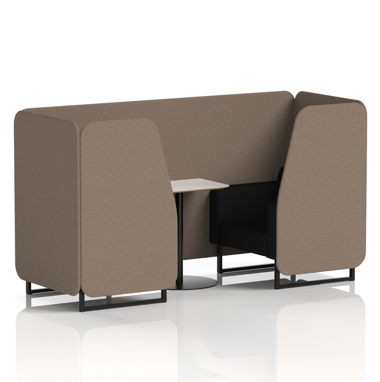 Brixworth Booth With Black Legs And White Table In Two Tone