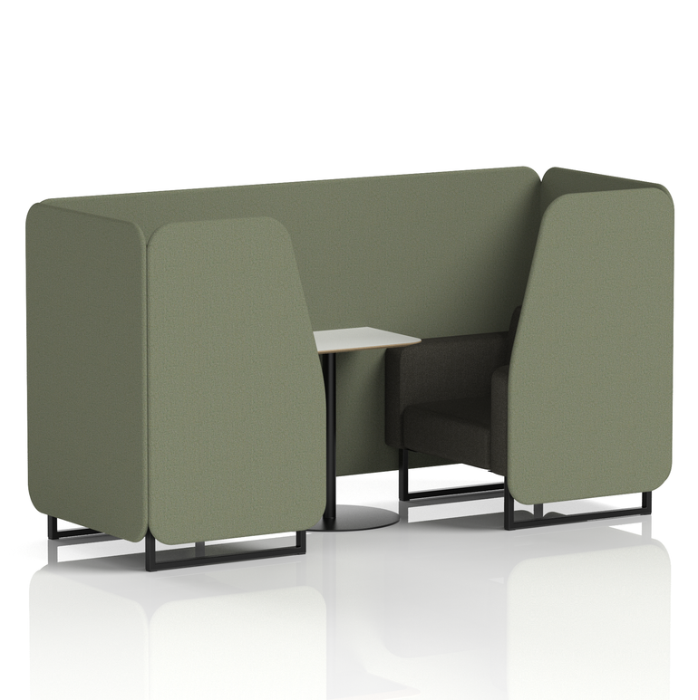 Brixworth Booth With Black Legs And White Table In Two Tone