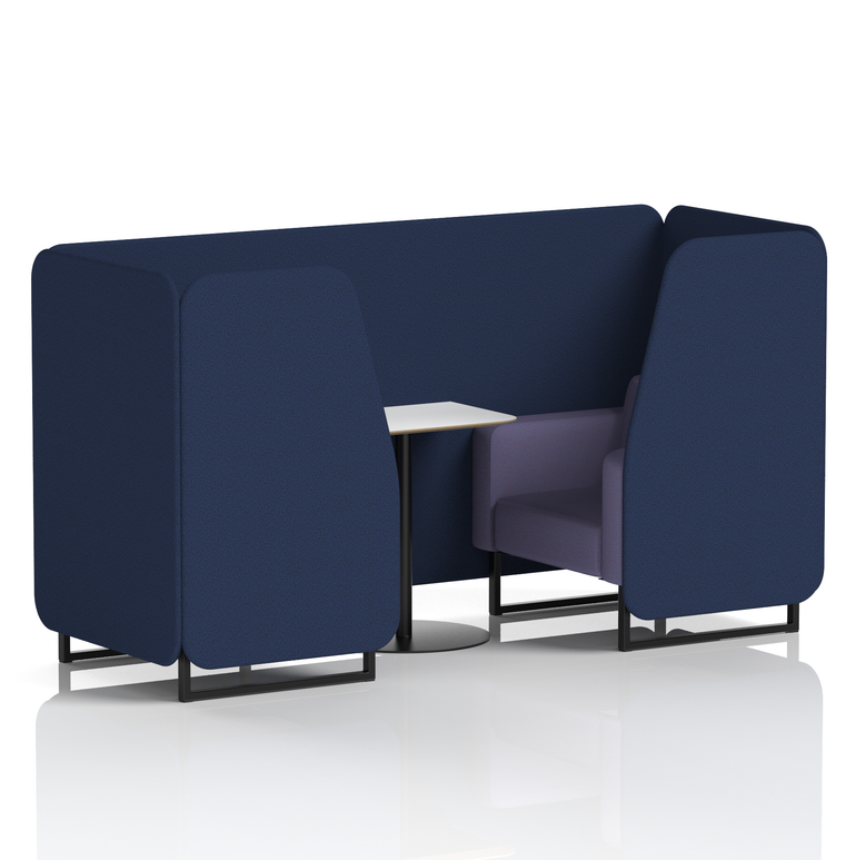 Brixworth Booth With Black Legs And White Table In Two Tone