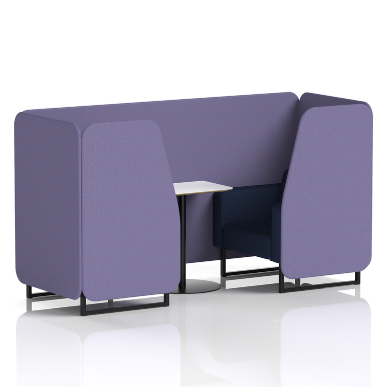Brixworth Booth With Black Legs And White Table In Two Tone