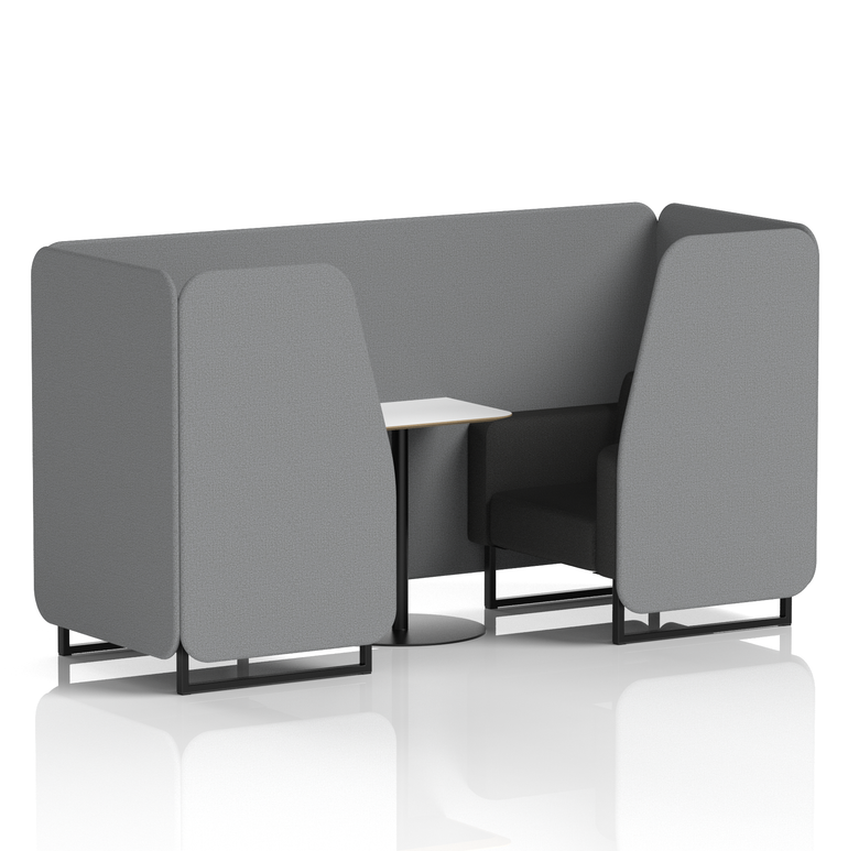 Brixworth Booth With Black Legs And White Table In Two Tone
