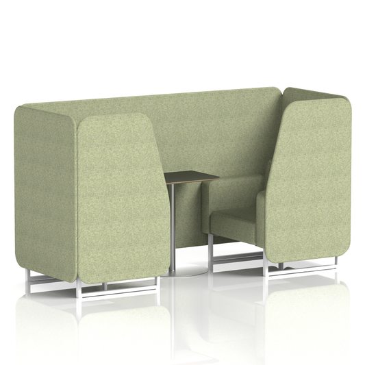 Brixworth Booth With White Legs And Black Table In Single Tone