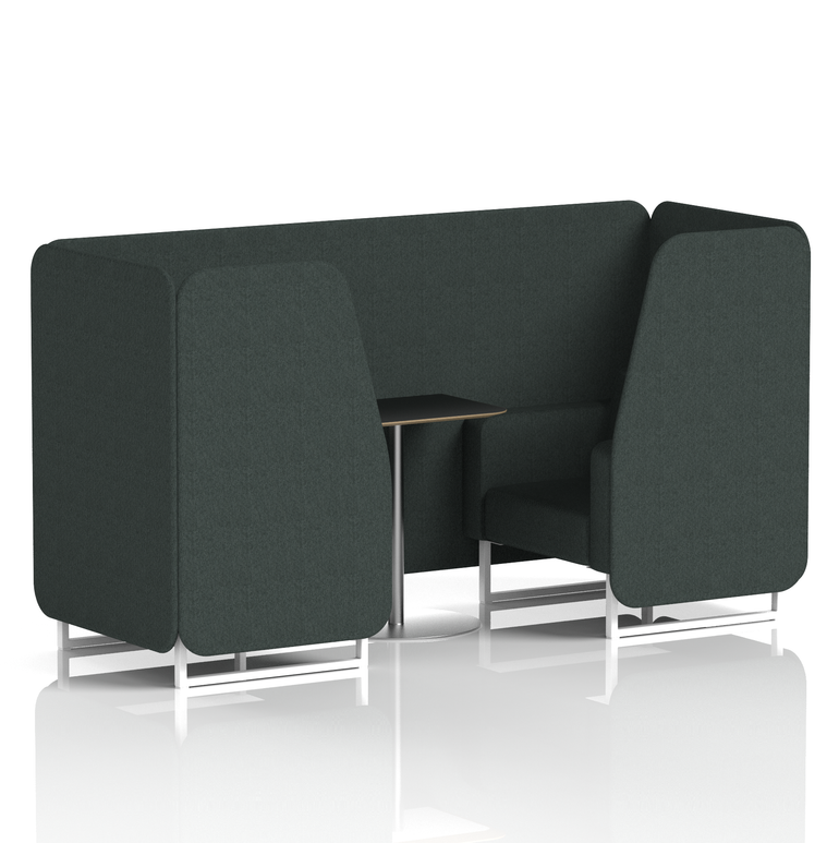 Brixworth Booth With White Legs And Black Table In Single Tone