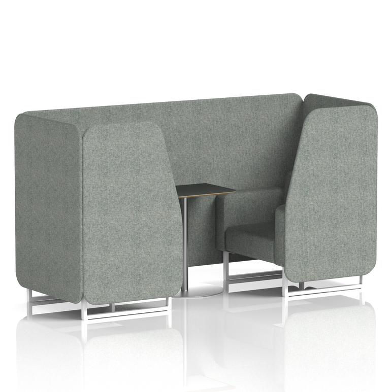 Brixworth Booth With White Legs And Black Table In Single Tone