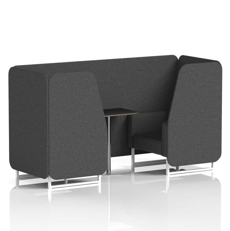 Brixworth Booth With White Legs And Black Table In Single Tone