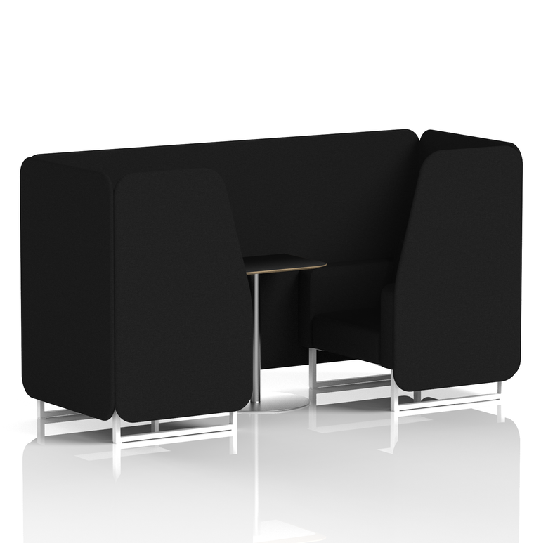 Brixworth Booth With White Legs And Black Table In Single Tone
