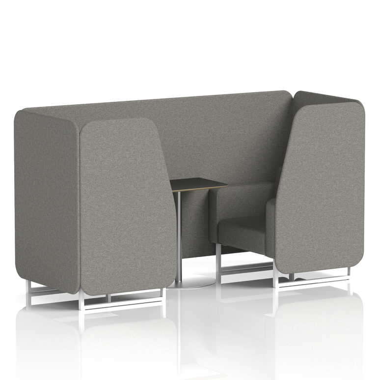Brixworth Booth With White Legs And Black Table In Single Tone
