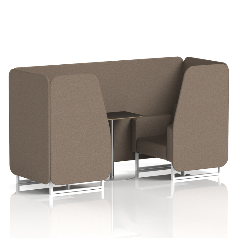 Brixworth Booth With White Legs And Black Table In Single Tone