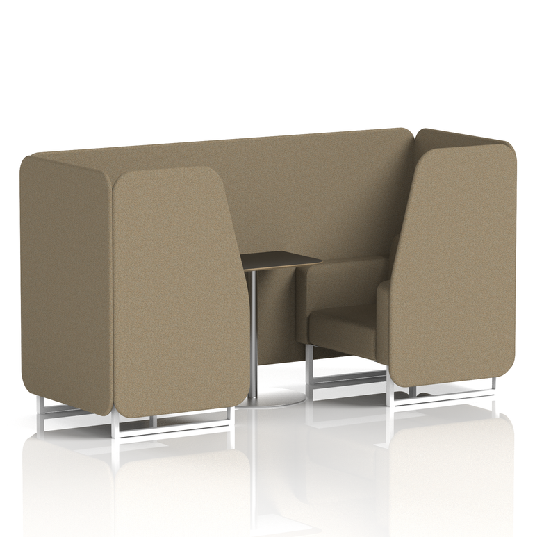 Brixworth Booth With White Legs And Black Table In Single Tone