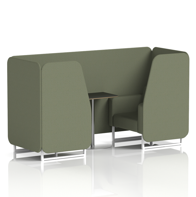 Brixworth Booth With White Legs And Black Table In Single Tone