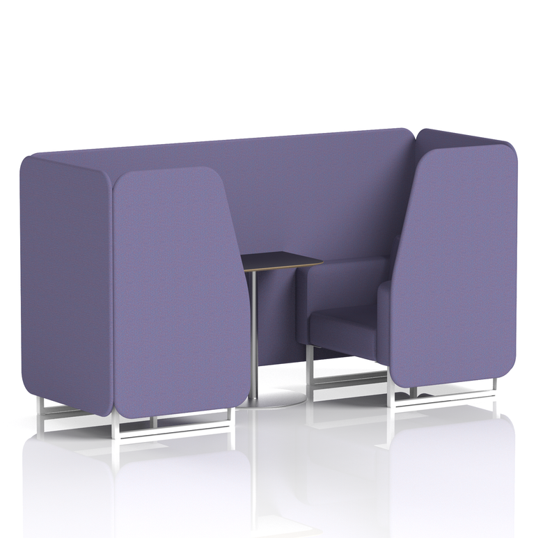 Brixworth Booth With White Legs And Black Table In Single Tone