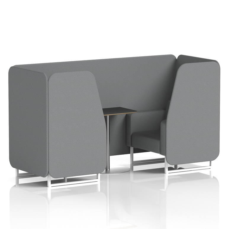 Brixworth Booth With White Legs And Black Table In Single Tone