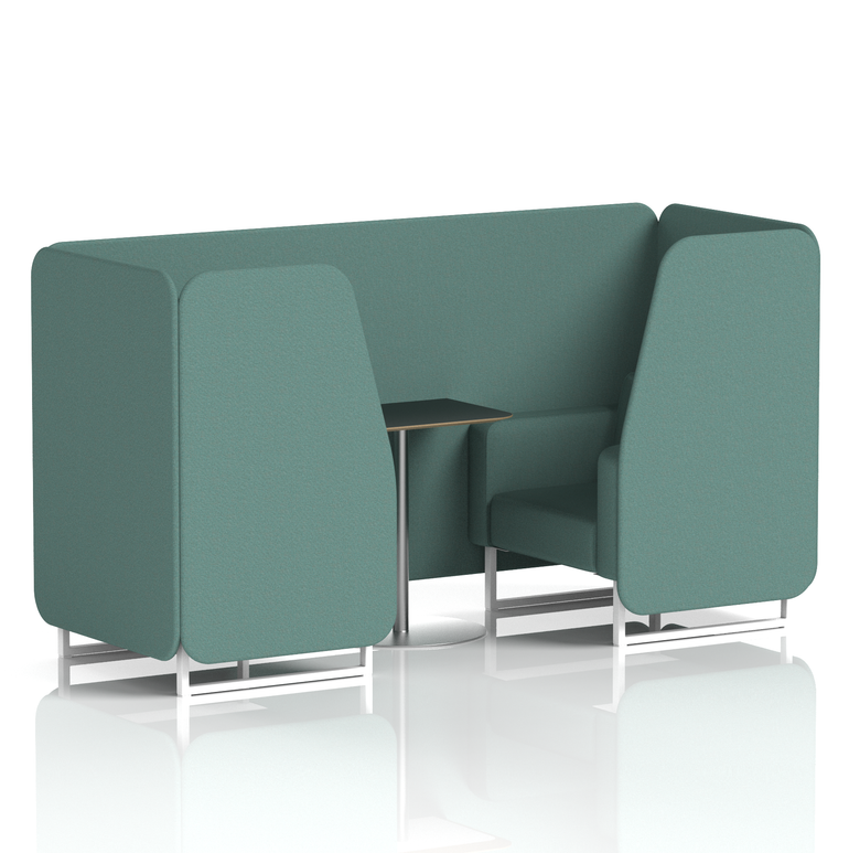 Brixworth Booth With White Legs And Black Table In Single Tone
