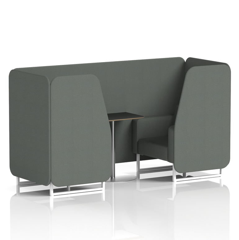 Brixworth Booth With White Legs And Black Table In Single Tone