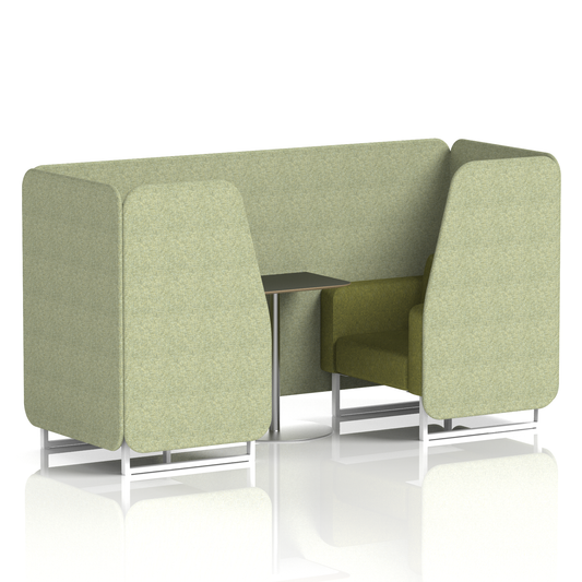 Brixworth Booth With White Legs And Black Table In Two Tone