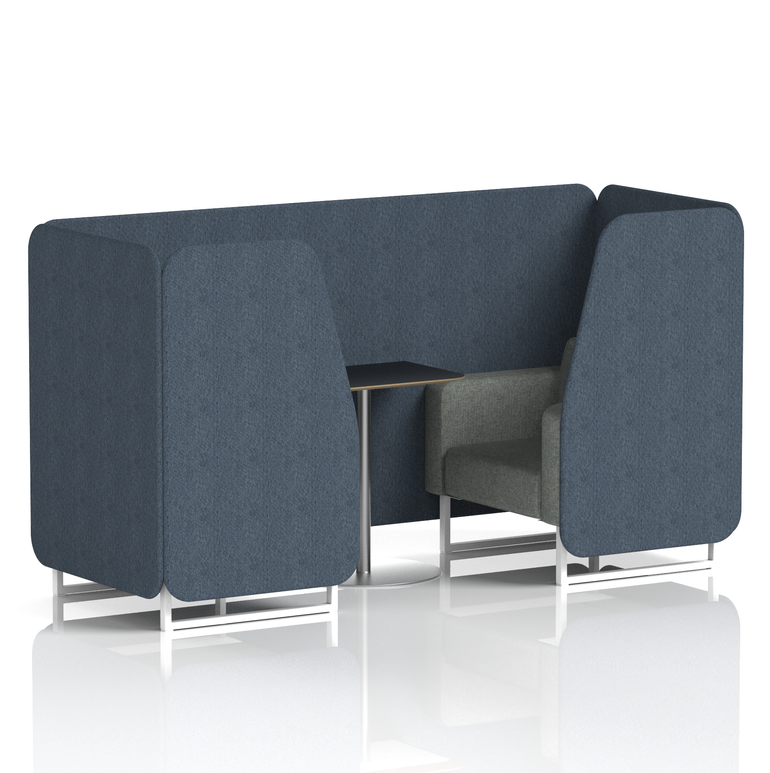 Brixworth Booth With White Legs And Black Table In Two Tone