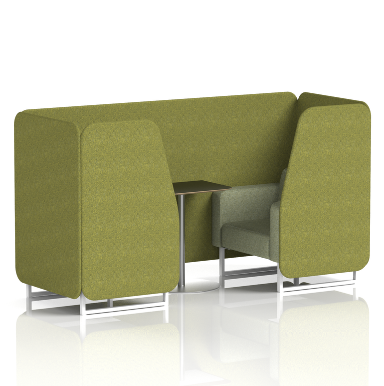 Brixworth Booth With White Legs And Black Table In Two Tone