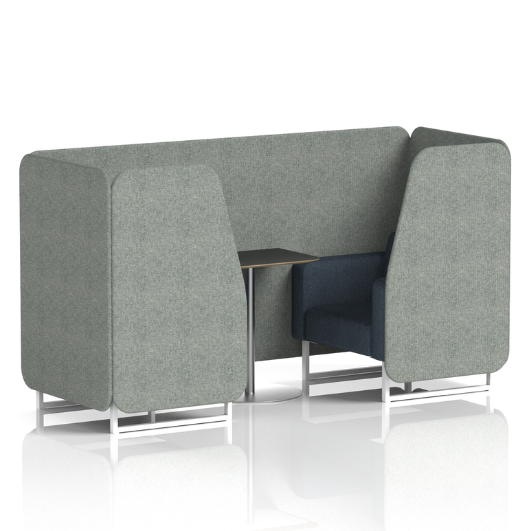 Brixworth Booth With White Legs And Black Table In Two Tone