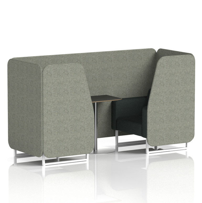 Brixworth Booth With White Legs And Black Table In Two Tone