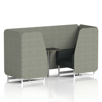 Rivet - Vitreous Panels And Charcoal Sofa