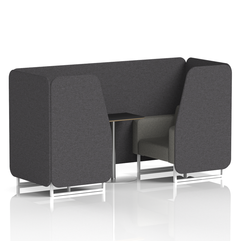 Brixworth Booth With White Legs And Black Table In Two Tone