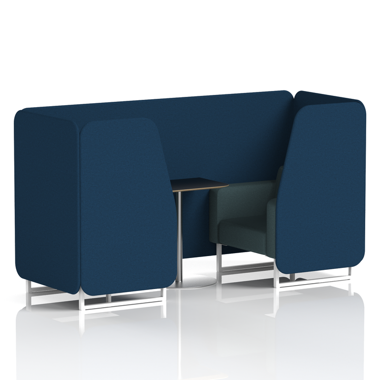 Brixworth Booth With White Legs And Black Table In Two Tone