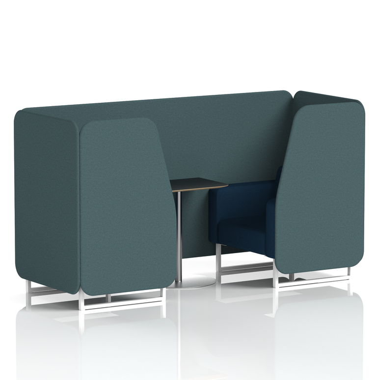 Brixworth Booth With White Legs And Black Table In Two Tone