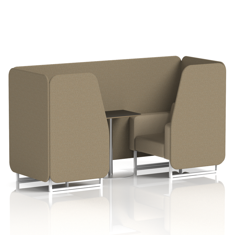Brixworth Booth With White Legs And Black Table In Two Tone