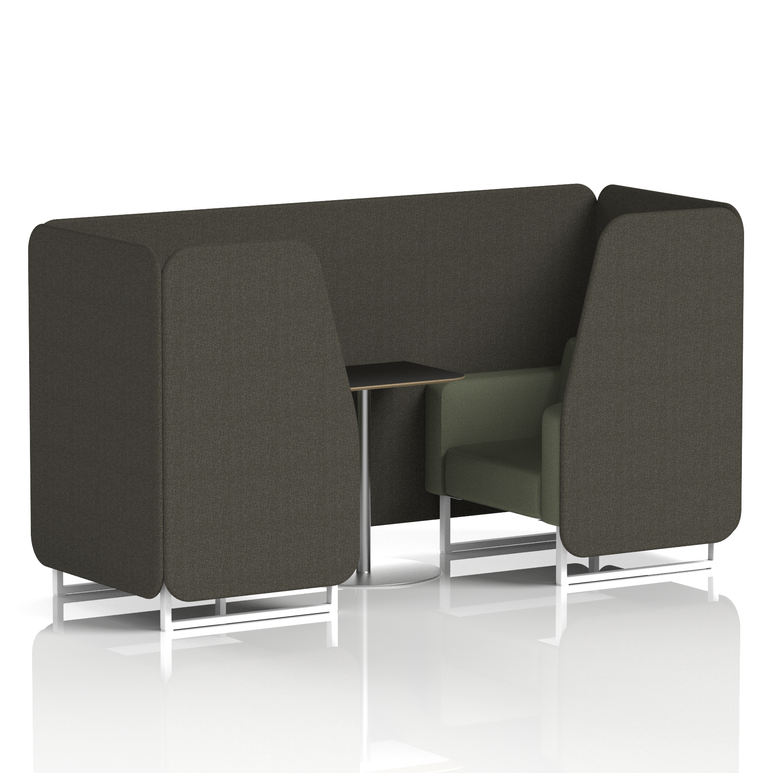 Brixworth Booth With White Legs And Black Table In Two Tone