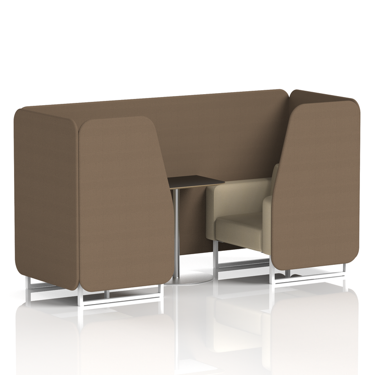 Brixworth Booth With White Legs And Black Table In Two Tone