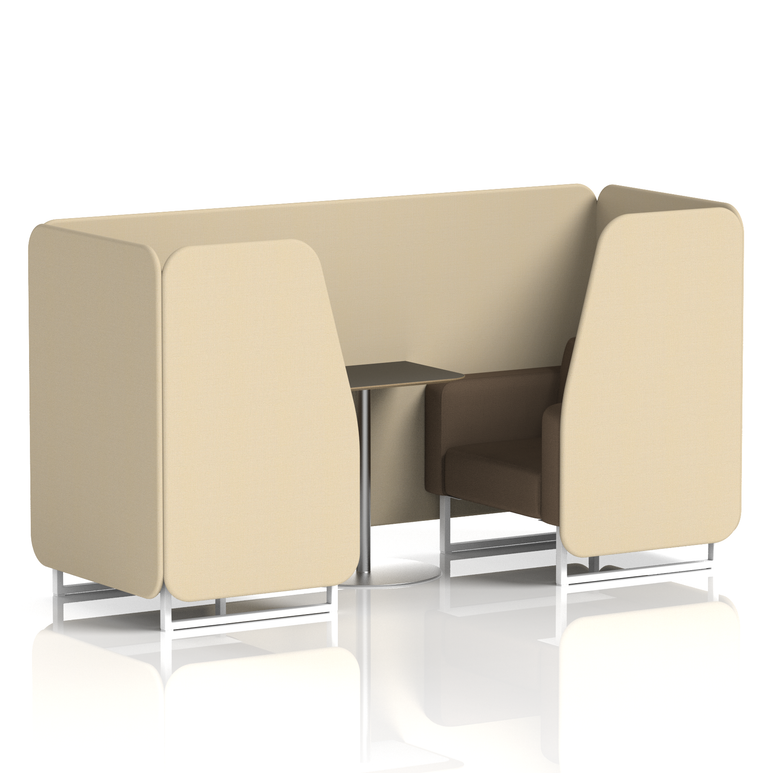 Brixworth Booth With White Legs And Black Table In Two Tone