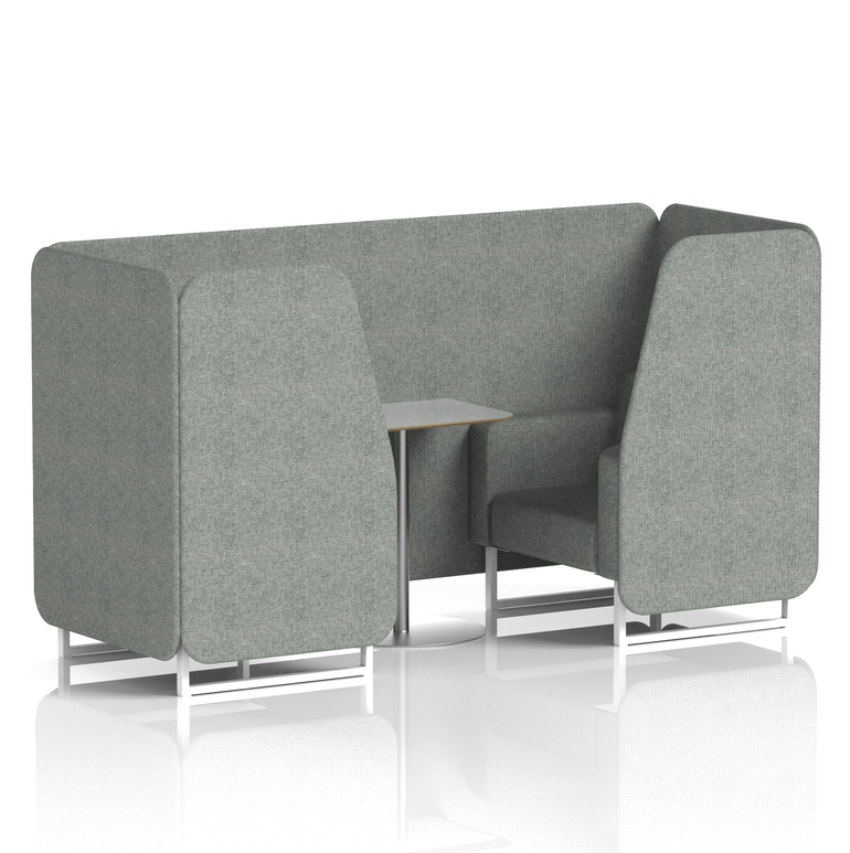 Brixworth Booth With White Legs And Grey Table In Single Tone