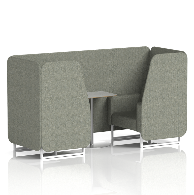 Brixworth Booth With White Legs And Grey Table In Single Tone