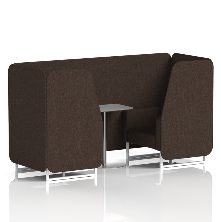 Brixworth Booth With White Legs And Grey Table In Single Tone