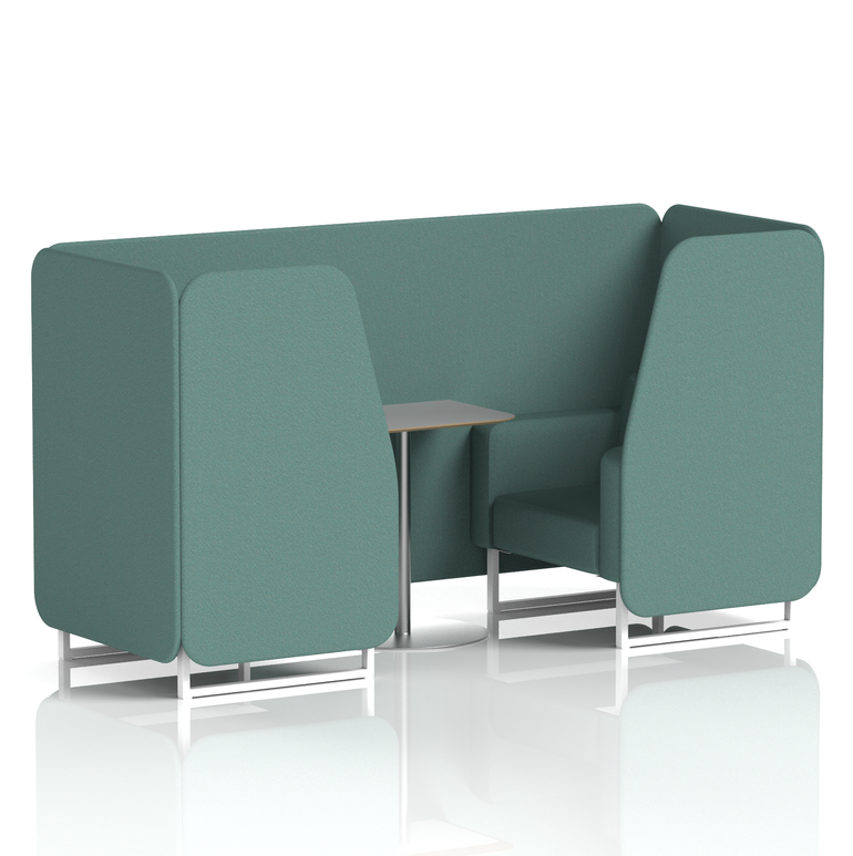Brixworth Booth With White Legs And Grey Table In Single Tone