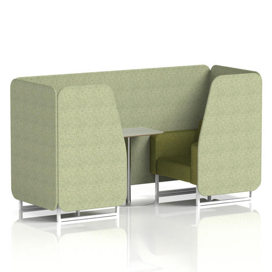 Brixworth Booth With White Legs And Grey Table In Two Tone