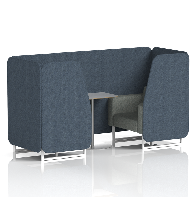 Brixworth Booth With White Legs And Grey Table In Two Tone