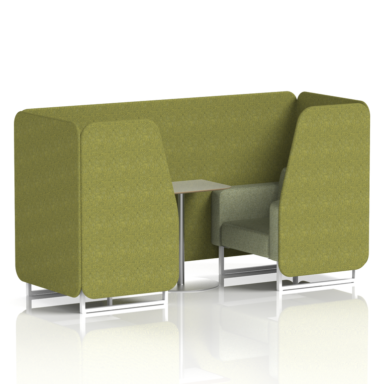 Brixworth Booth With White Legs And Grey Table In Two Tone
