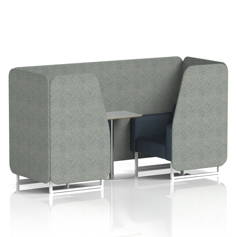 Brixworth Booth With White Legs And Grey Table In Two Tone