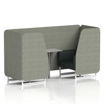 Rivet - Vitreous Panels And Charcoal Sofa