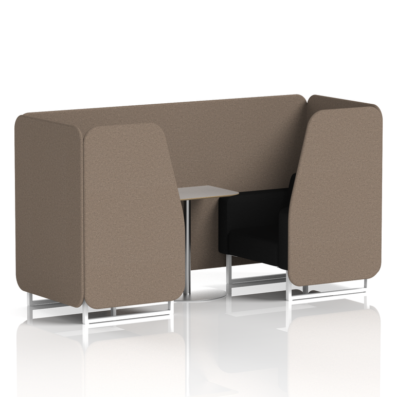 Brixworth Booth With White Legs And Grey Table In Two Tone