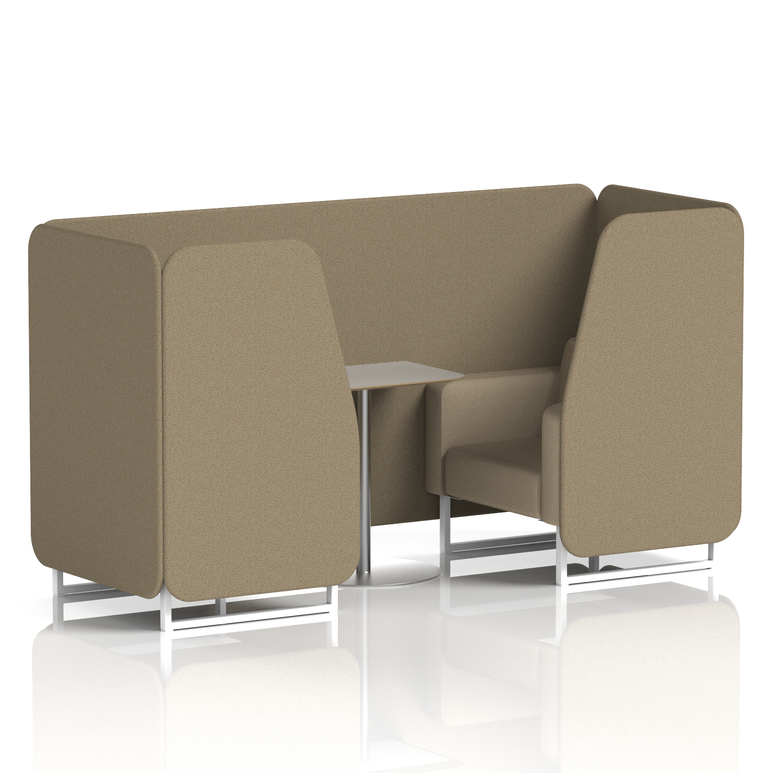 Brixworth Booth With White Legs And Grey Table In Two Tone